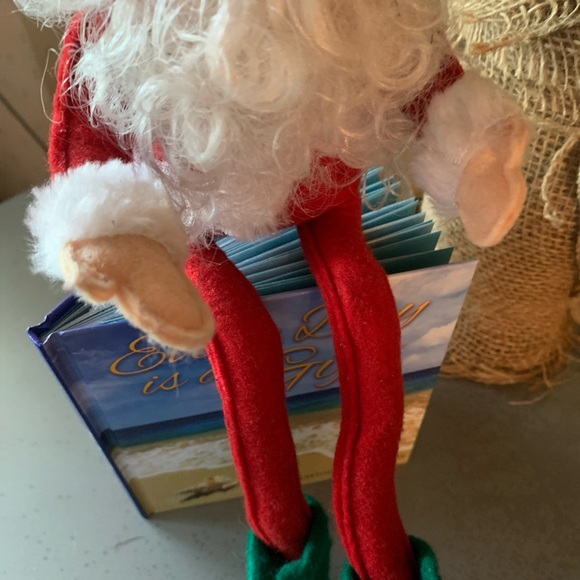 VINTAGE. RED Santa knee hugger elf. Made in Japan, has a hanger for ornament use - Picture 5 of 8